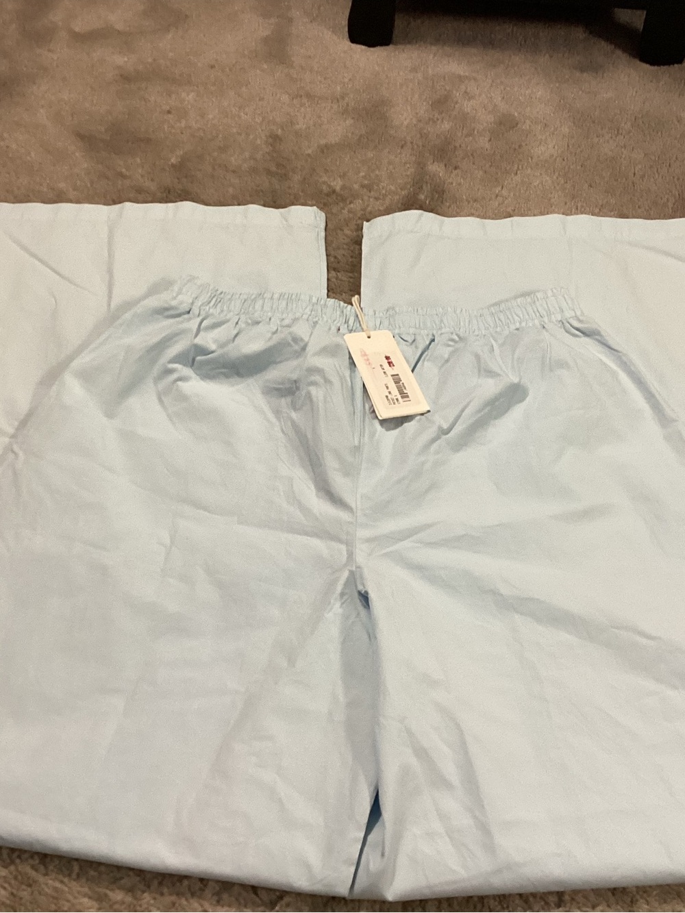 Light Blue Drawstring Flare Panta - Picture 2 of 6